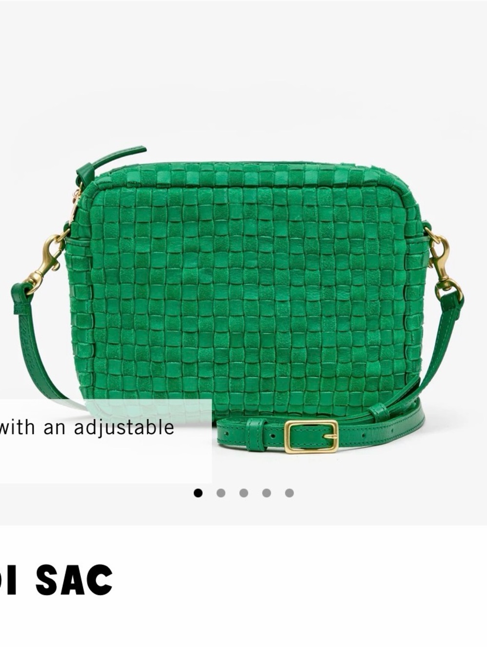 Clare V. Midi Sac in Grass Green woven suede